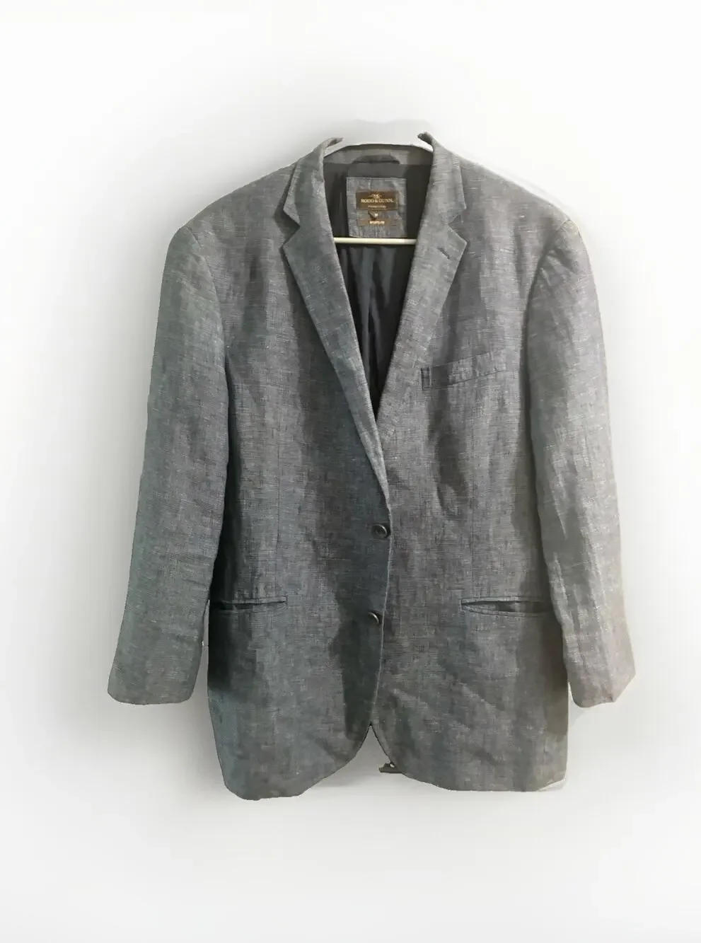 Rodd & Gunn Sports Fit Woven in Italy Linen Sport Coat Blazer Blue Men's Medium